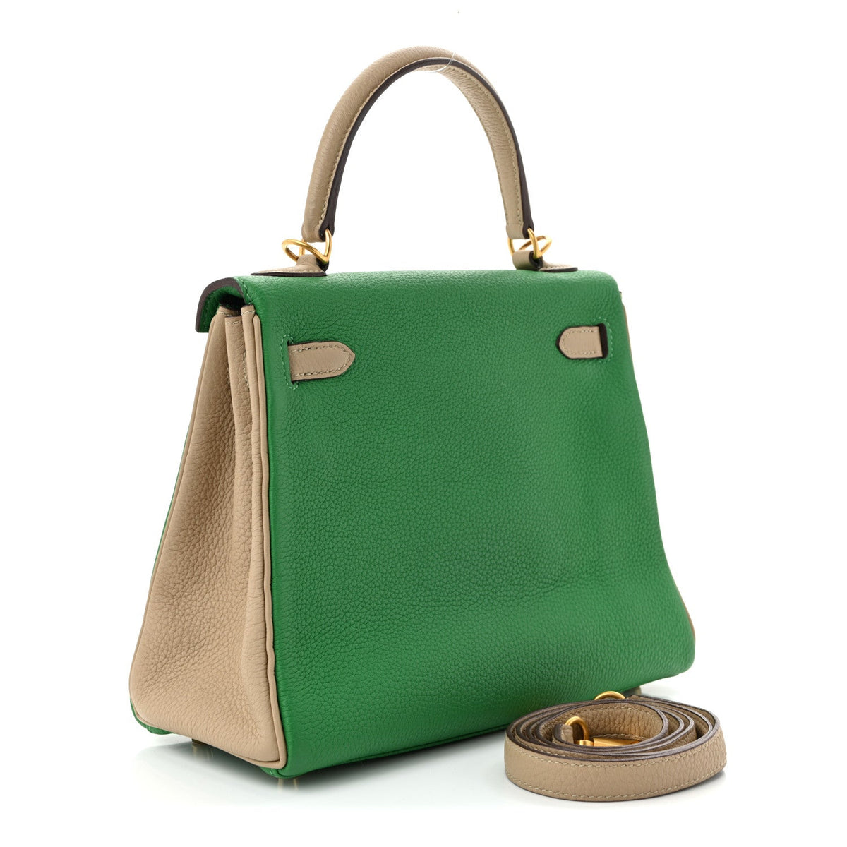 Togo Horseshoe Kelly Retourne 25 Bambou  Handbag