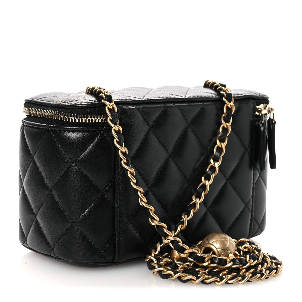 Small Quilted Lambskin Handbag - Black
