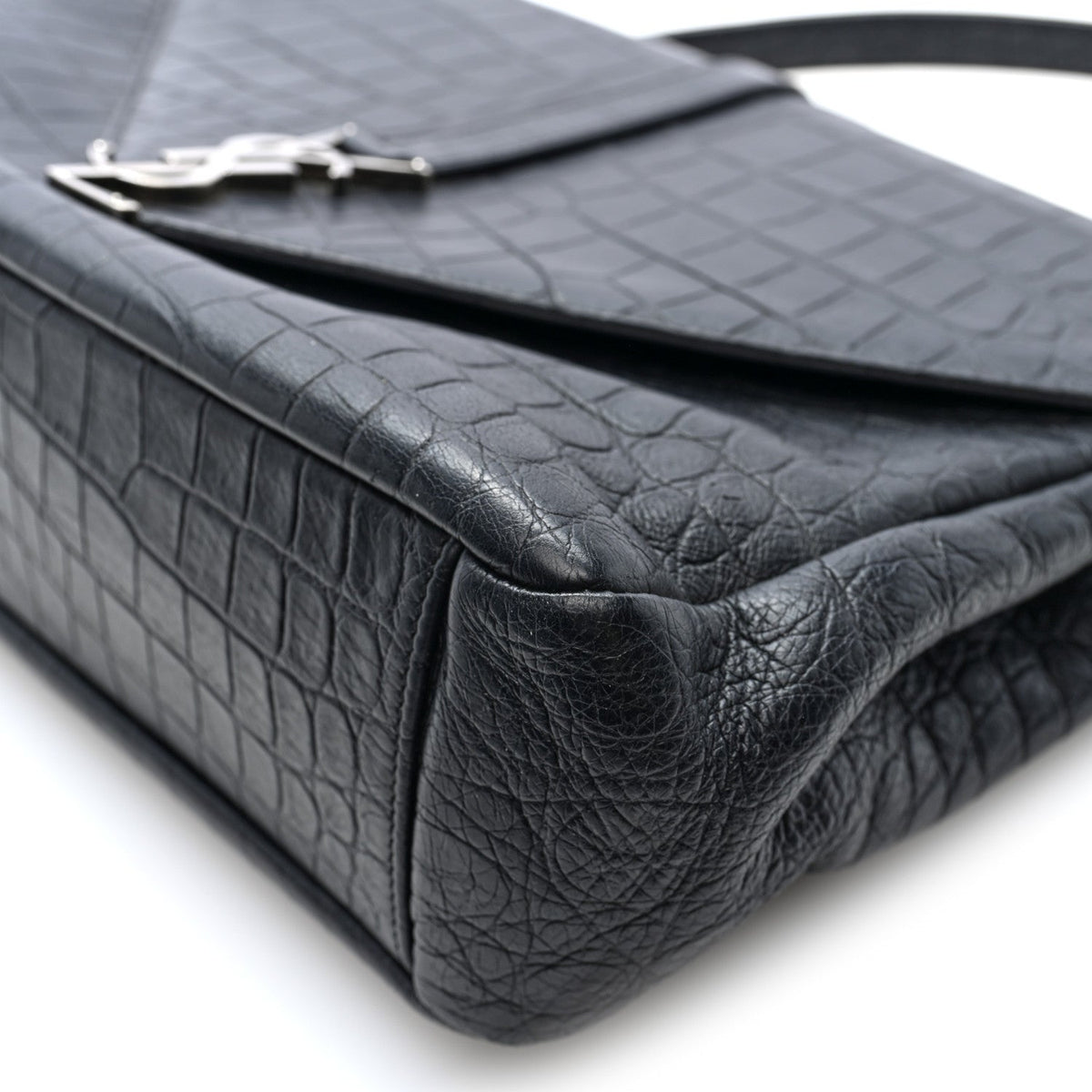 Large Calfskin Satchel Bag - Black