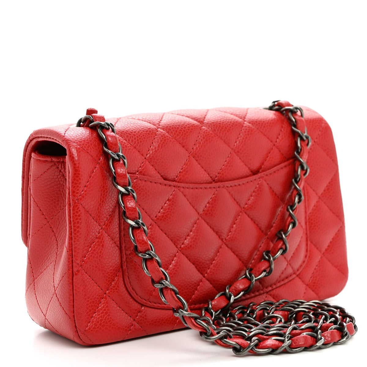 Mini Quilted Caviar Flap Shoulder Bag - Tan