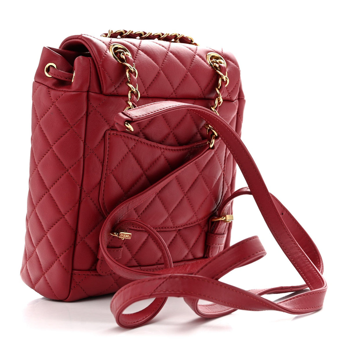 Mini Quilted Calfskin Backpack - Red