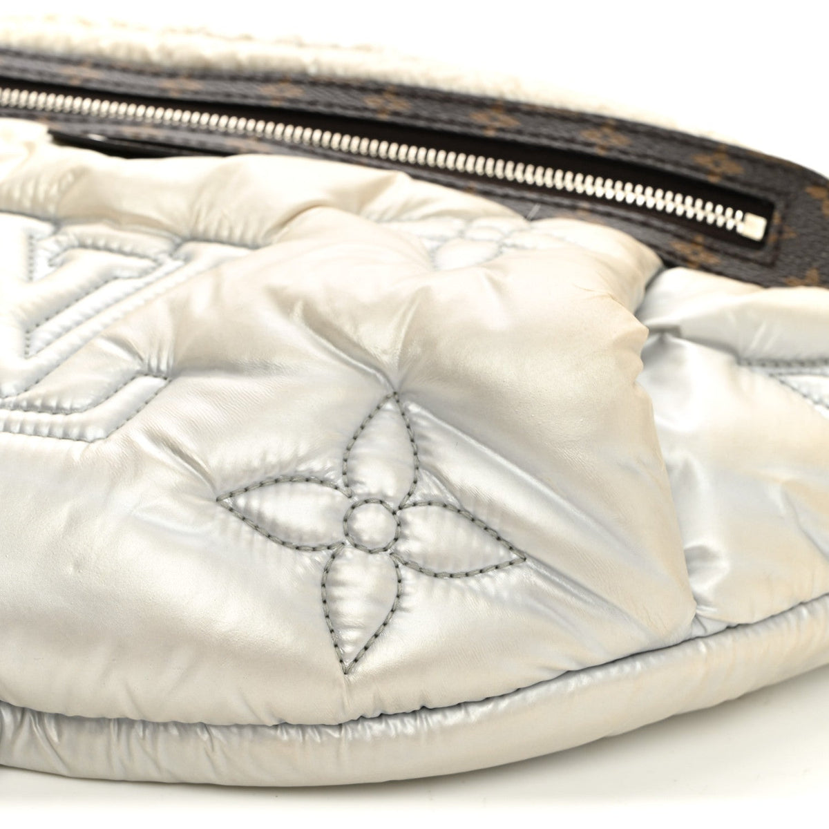 Econyl Monogram Pillow Bumbag Silver Handbag