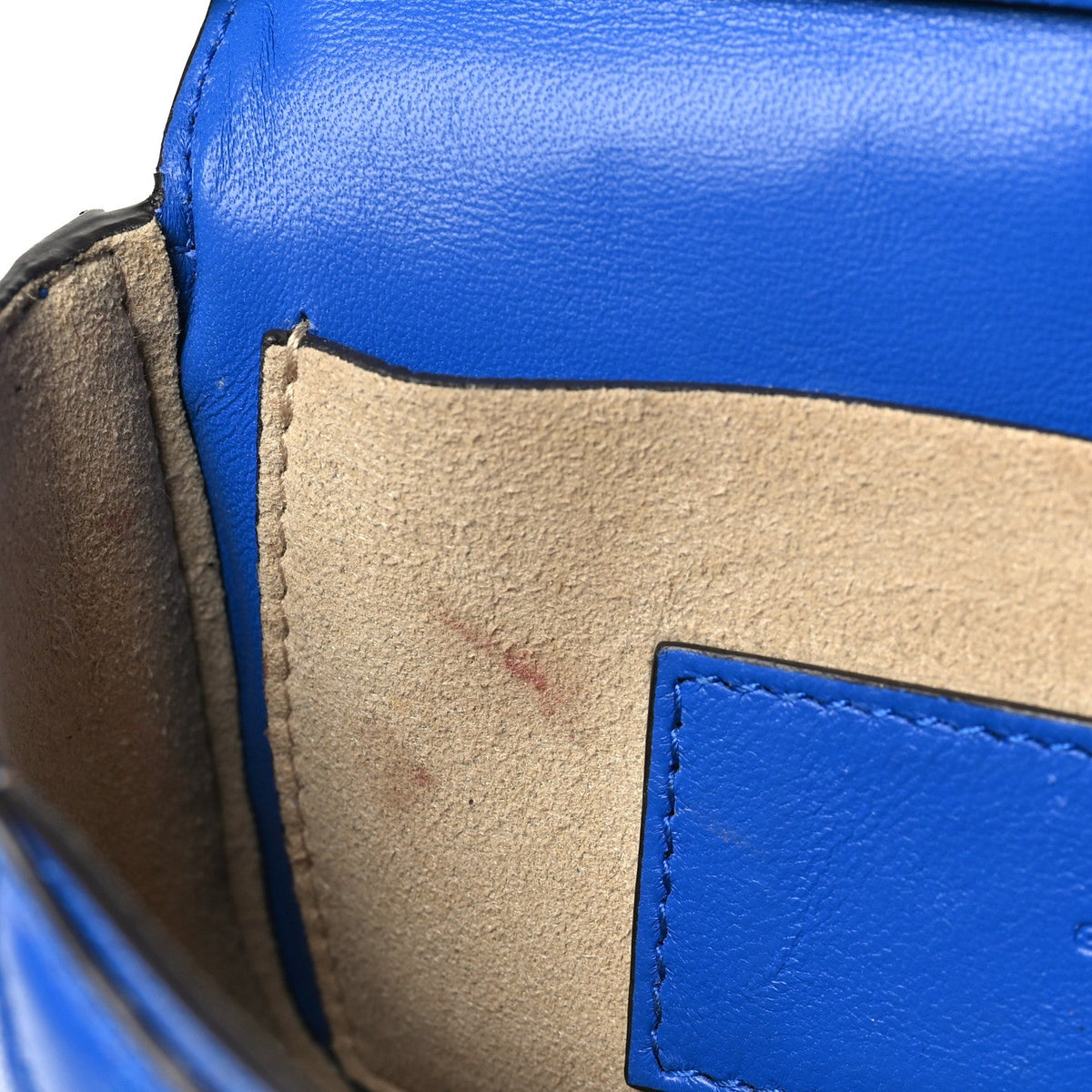 Mini Quilted Goatskin Handbag - Blue