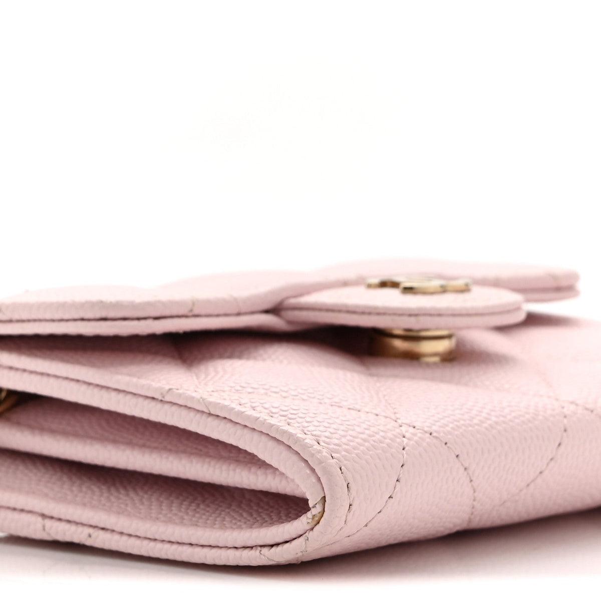 Quilted Caviar Flap Shoulder Bag - Pink