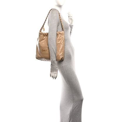 Small Quilted Calfskin Handbag - Beige