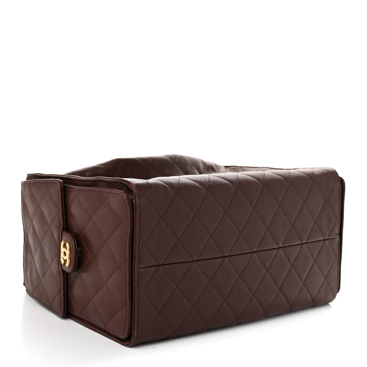 Medium Quilted Caviar Handbag - Brown