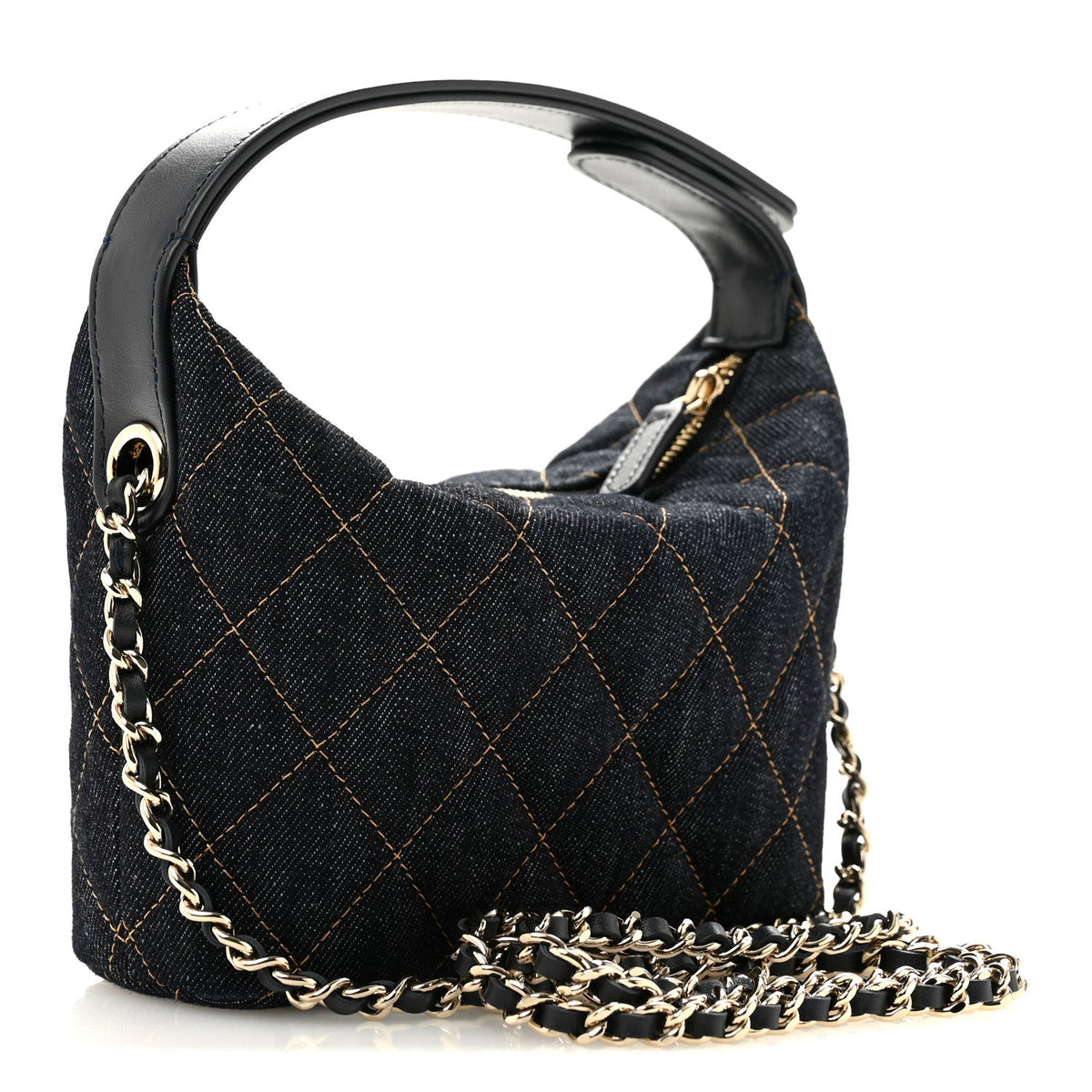 Quilted Hobo Bag - Blue
