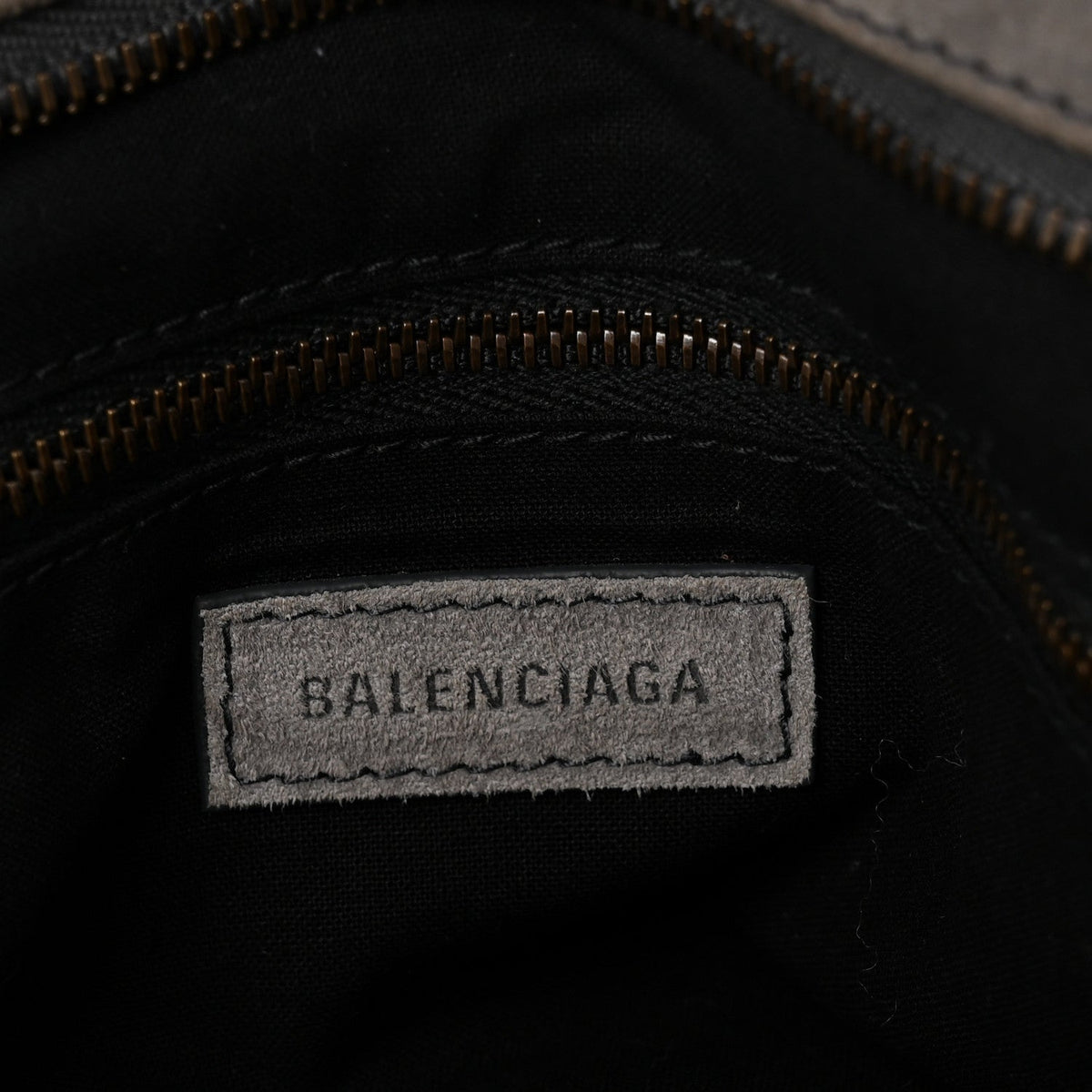 Medium Calfskin Suede Handbag - Grey