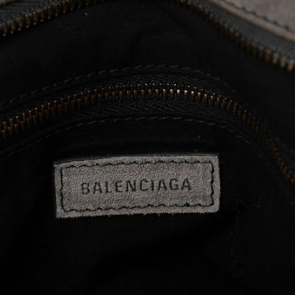 Medium Calfskin Suede Handbag - Grey