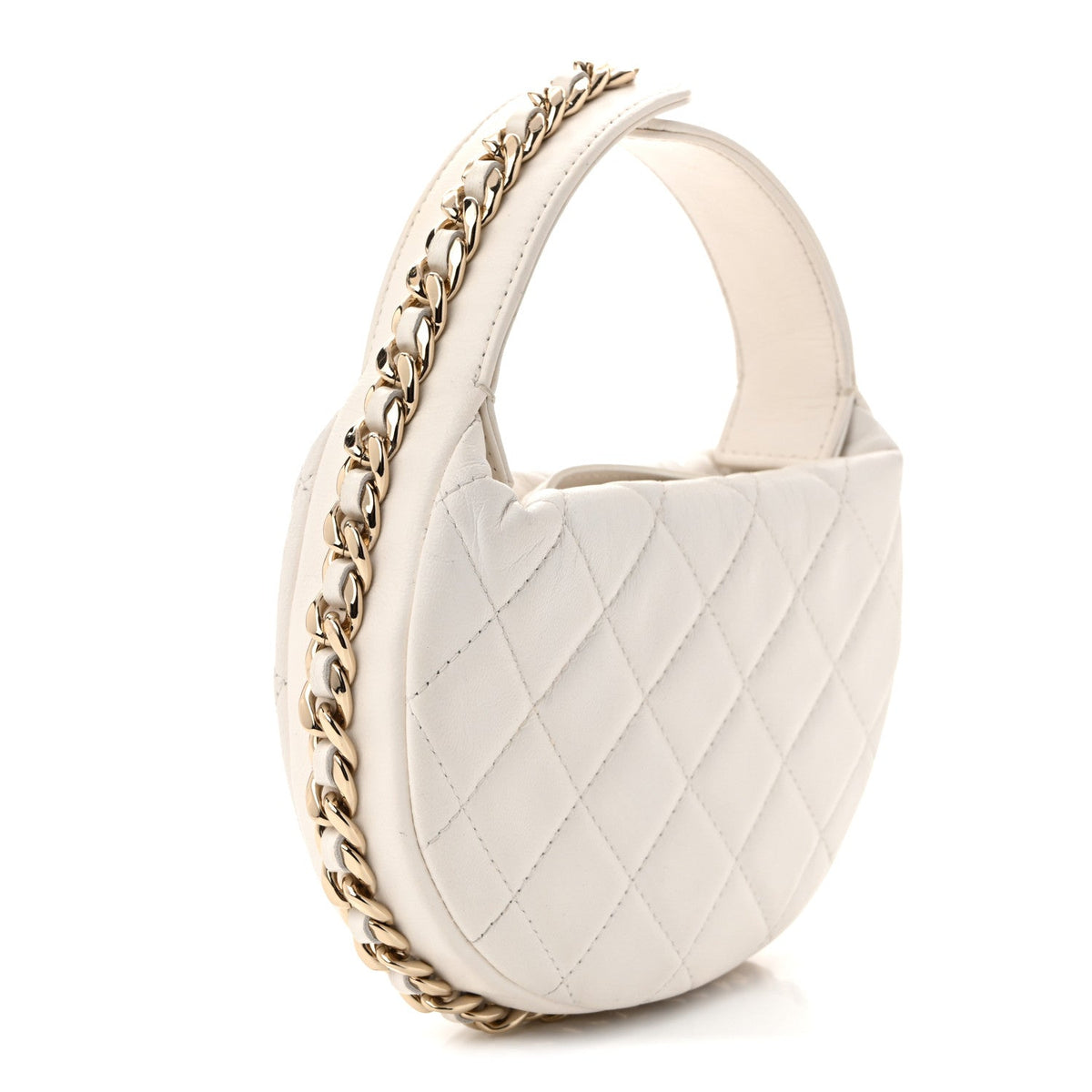 Quilted Lambskin Hobo Bag - White