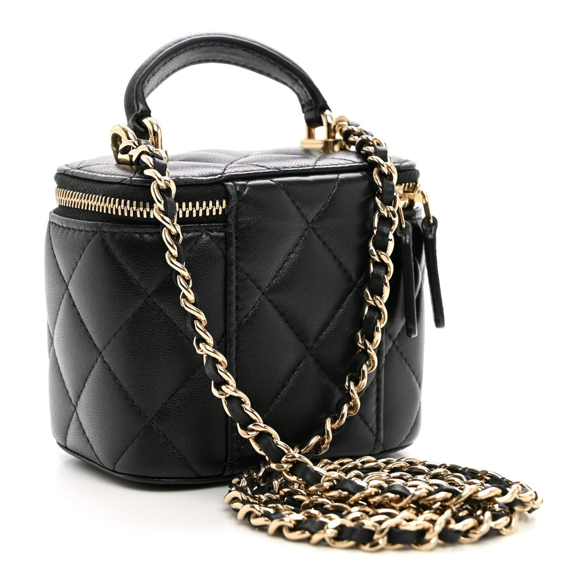 Mini Quilted Lambskin Handbag - Black