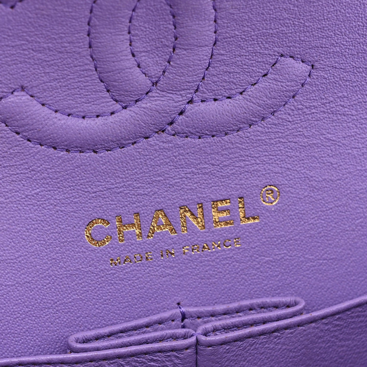 Small Quilted Caviar Flap Shoulder Bag - Purple
