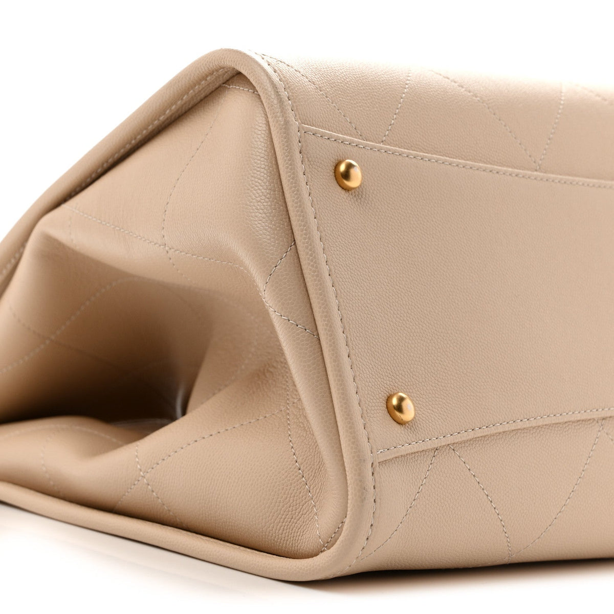 Large Caviar Tote Bag - Beige