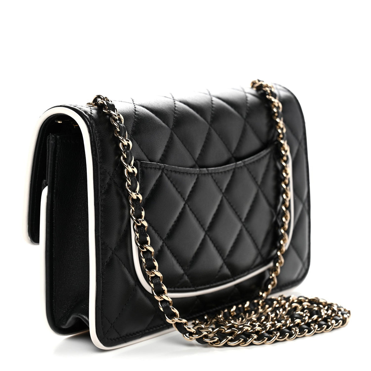 Mini Quilted Lambskin Flap Shoulder Bag - Black