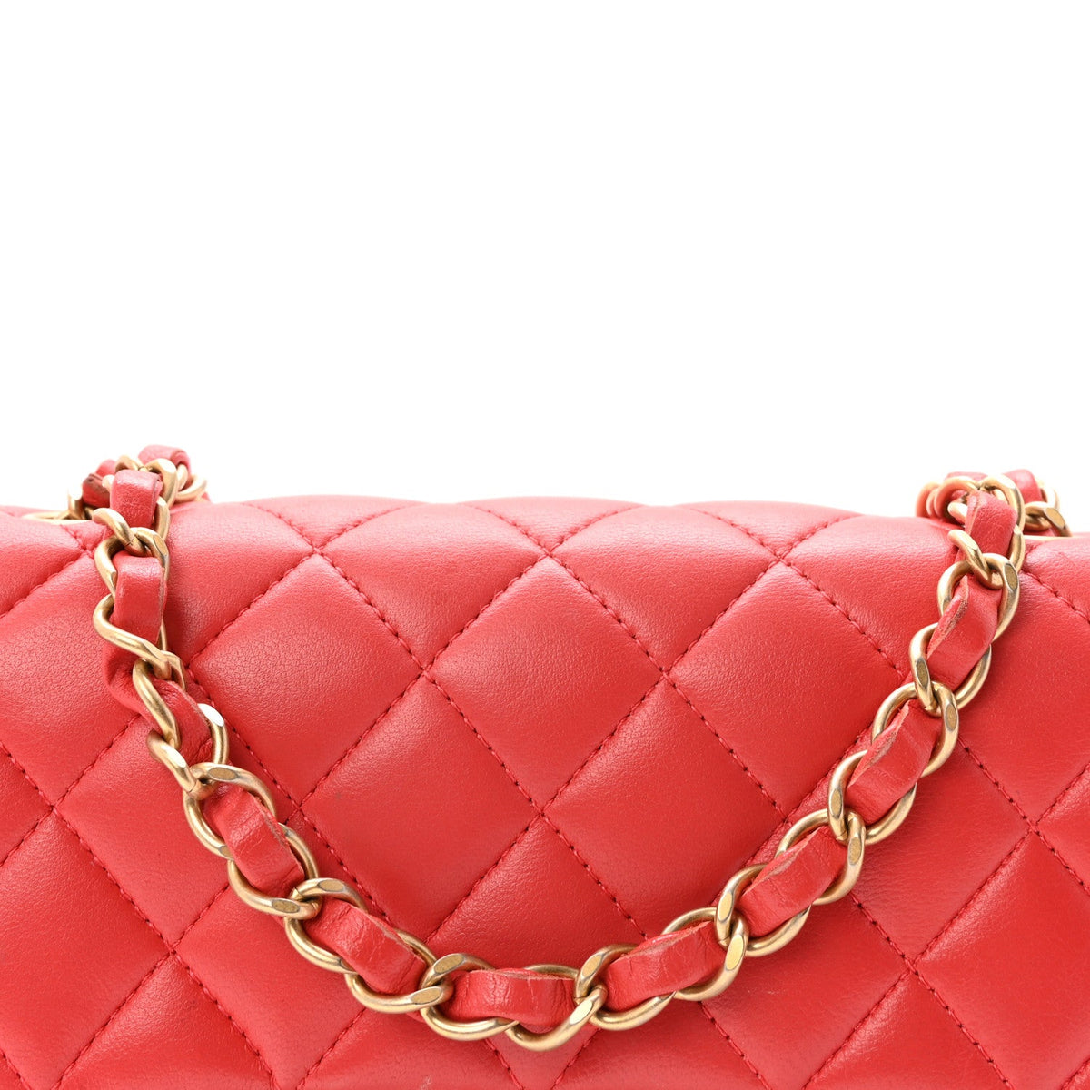Mini Quilted Lambskin Flap Shoulder Bag - Tan