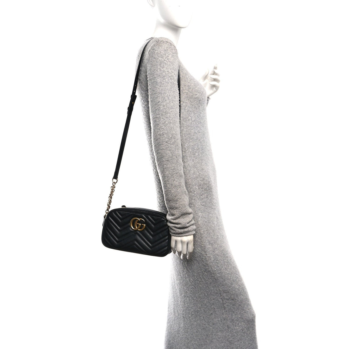 Small Calfskin Shoulder Bag - Black