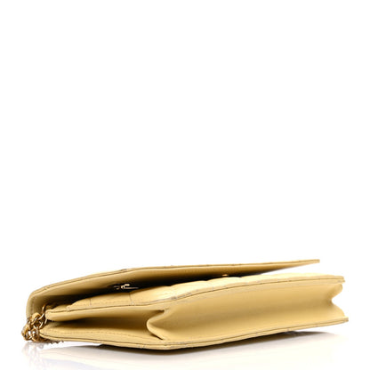 Quilted Lambskin Wallet Bag - Yellow