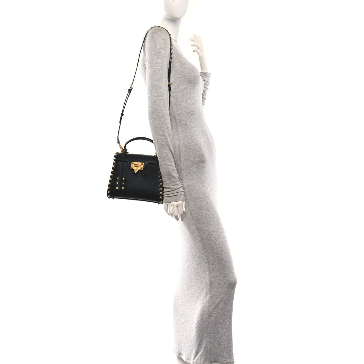 Small Calfskin Flap Shoulder Bag - Black