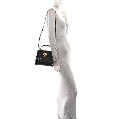 Small Calfskin Flap Shoulder Bag - Black