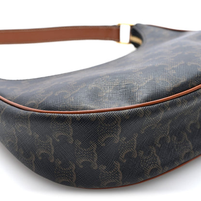 Calfskin Canvas Shoulder Bag - Tan