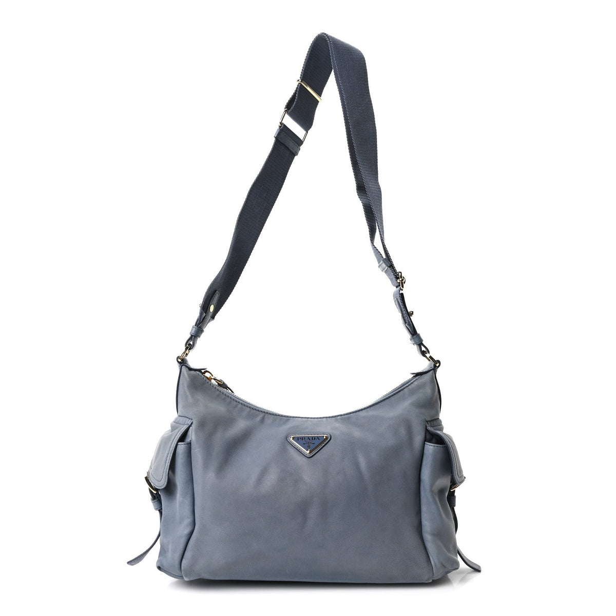 Large Nappa Shoulder Bag - Blue