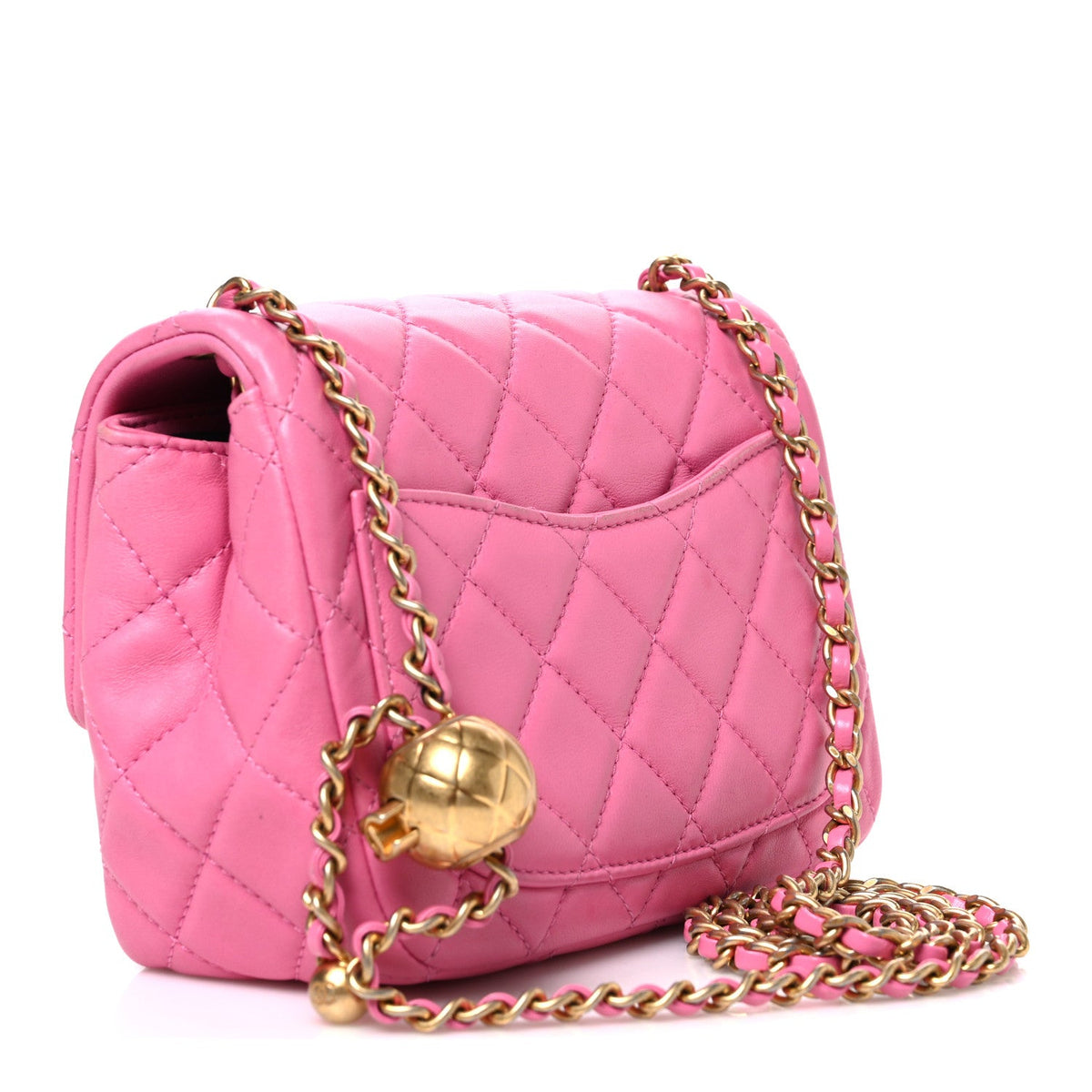 Mini Quilted Lambskin Flap Shoulder Bag - Pink