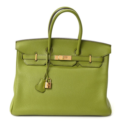 Togo Birkin 35 Vert Anis Handbag