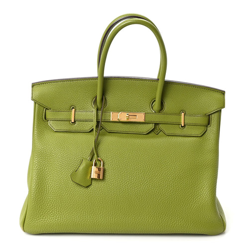 Togo Birkin 35 Vert Anis Handbag