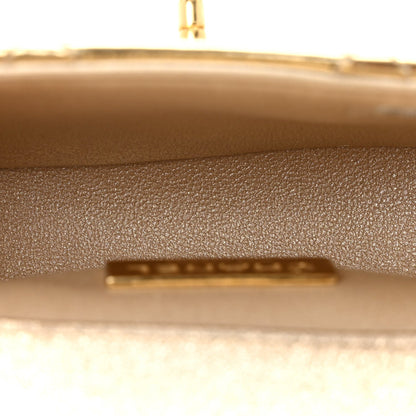 Mini Quilted Calfskin Flap Shoulder Bag - Gold