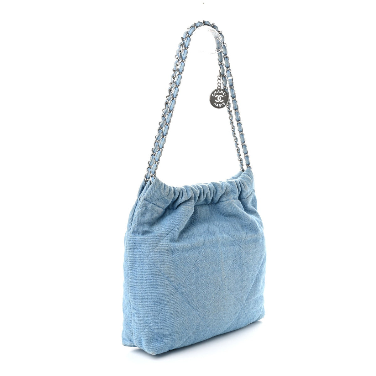 Quilted Handbag - Light Blue