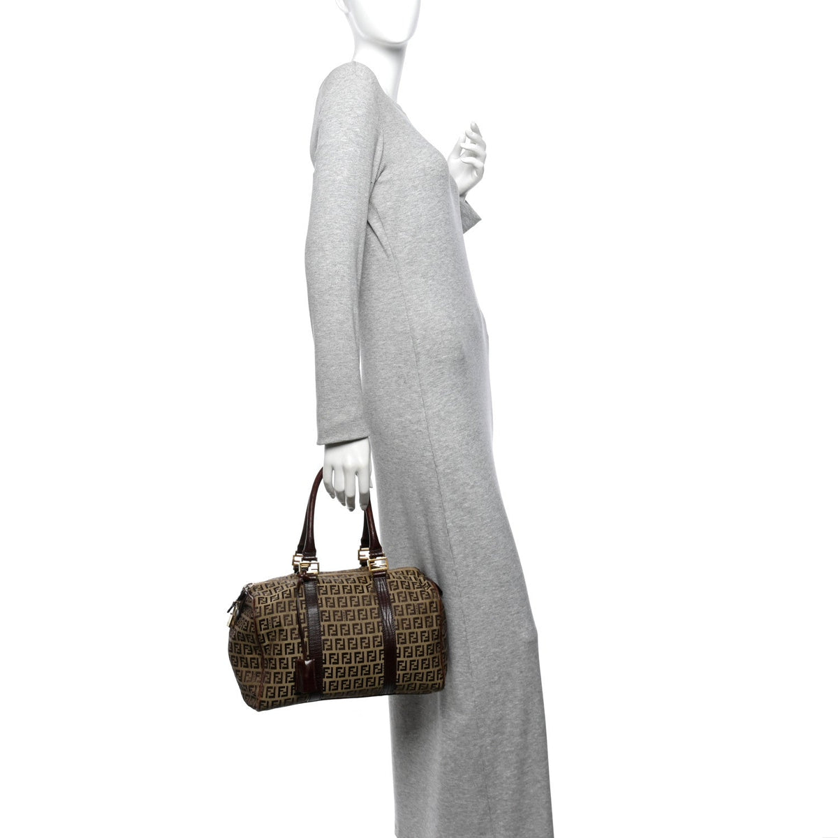Zucchino Vitello Boston Mogano Panna Bru Handbag