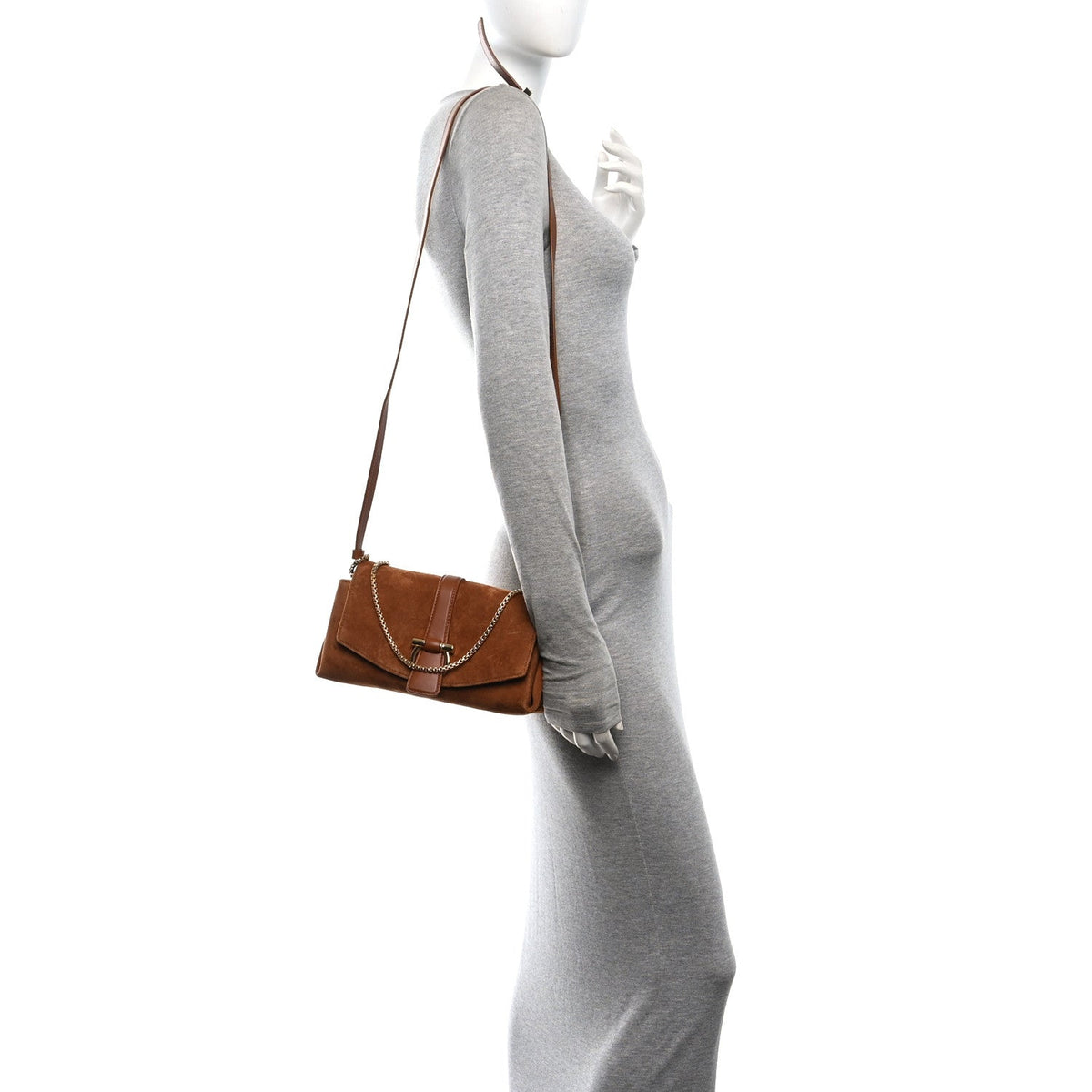 Mini Suede Crossbody Bag - Natural