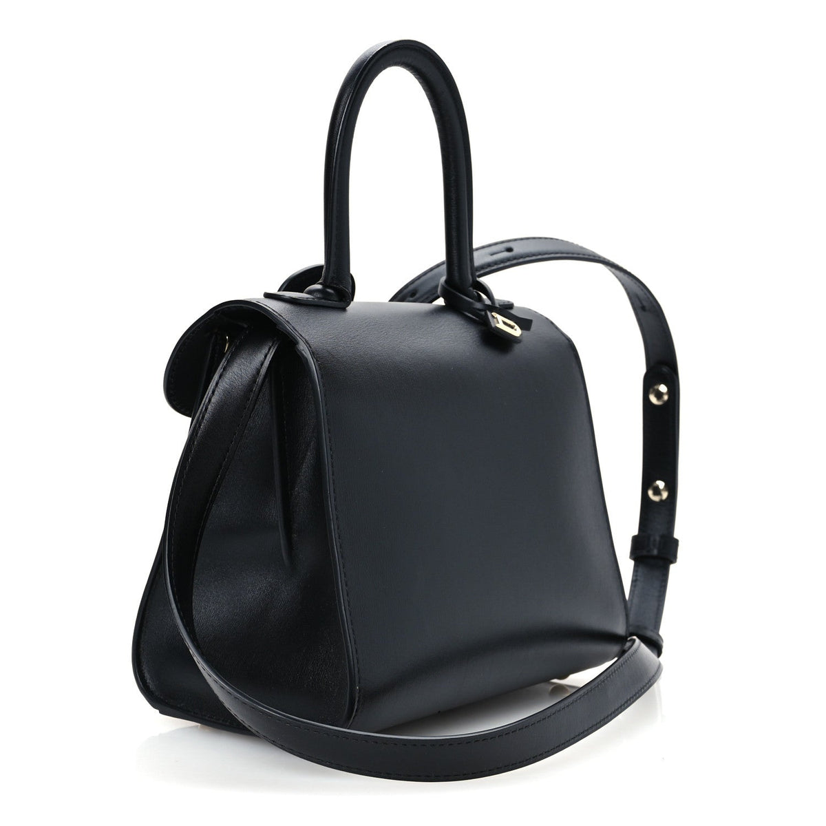 Mini Calfskin Satchel Bag - Black