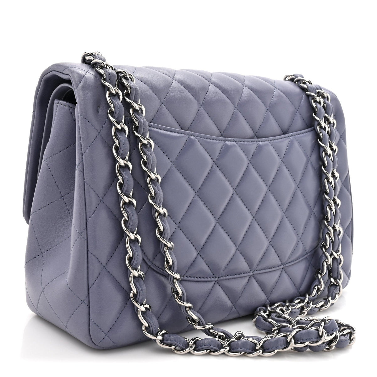 Quilted Lambskin Flap Shoulder Bag - Purple