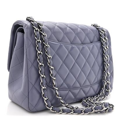 Quilted Lambskin Flap Shoulder Bag - Purple