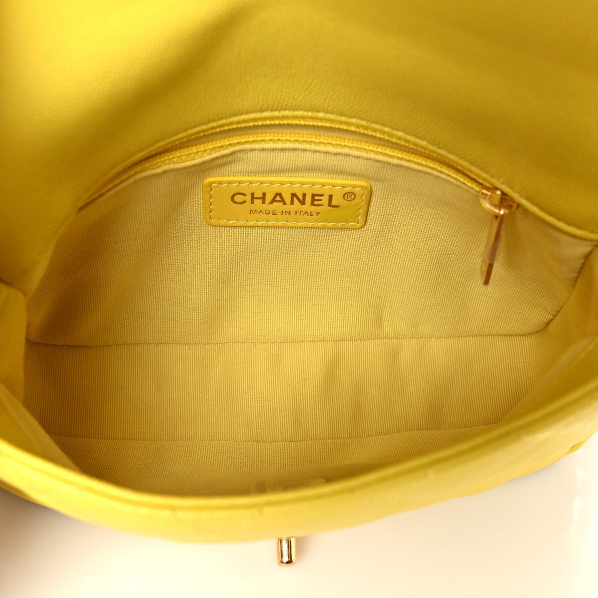 Mini Quilted Caviar Flap Shoulder Bag - Yellow