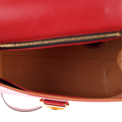 Calfskin Satchel Bag - Red