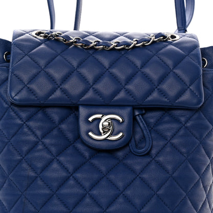 Small Quilted Lambskin Backpack - Blue
