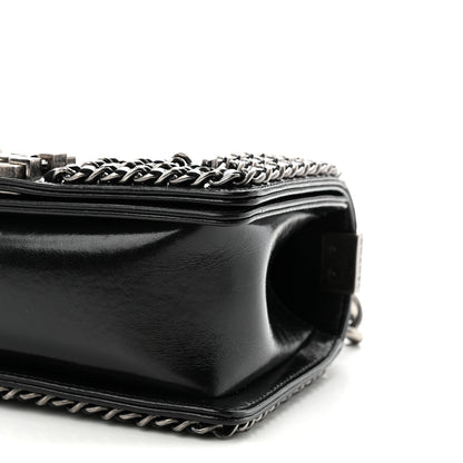 Small Quilted Calfskin Flap Shoulder Bag - Black