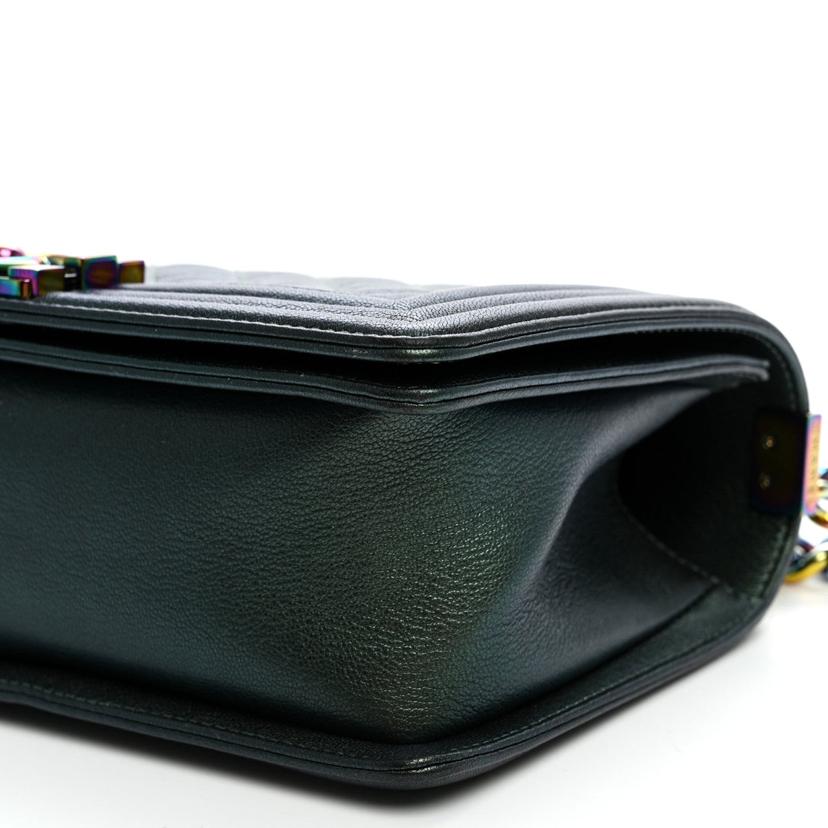 Medium Quilted Goatskin Flap Shoulder Bag - Green