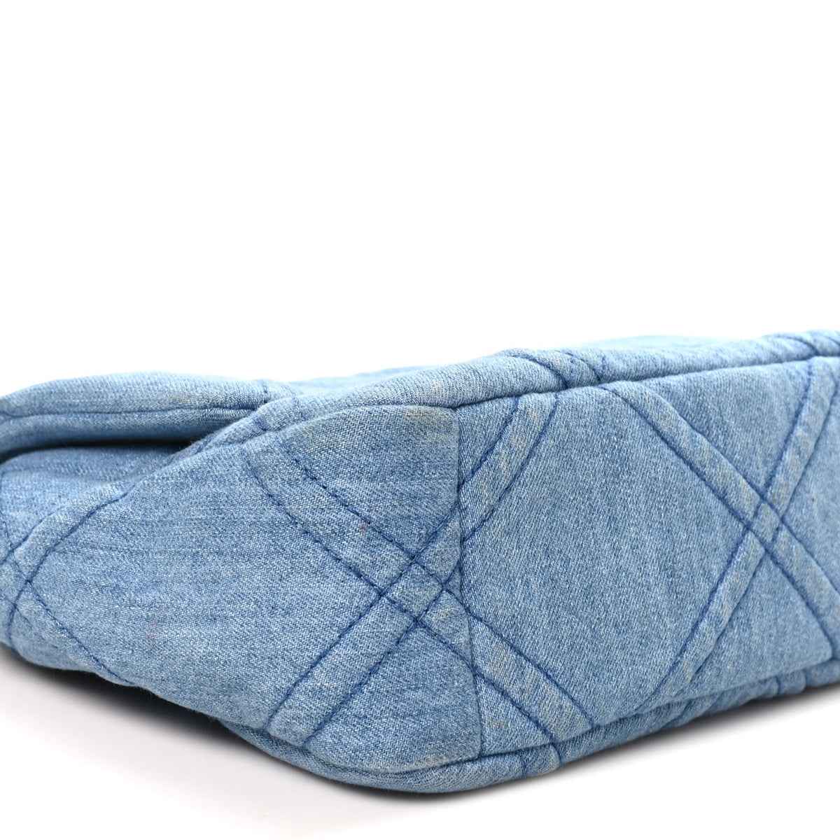 Medium Quilted Flap Shoulder Bag - Blue
