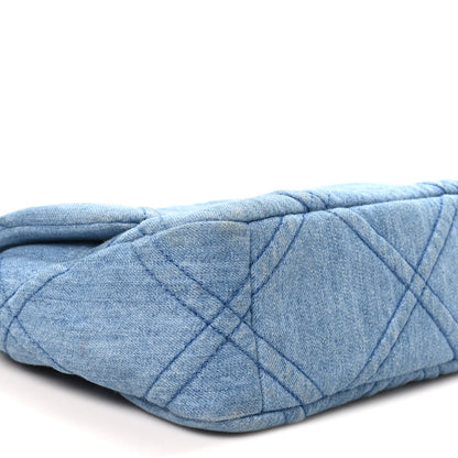 Medium Quilted Flap Shoulder Bag - Blue
