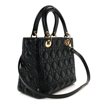 Medium Lambskin Handbag - Black