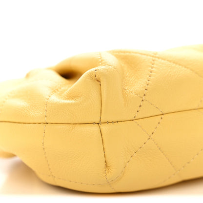 Mini Quilted Lambskin Pouch - Yellow