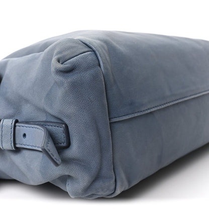 Large Nappa Shoulder Bag - Blue