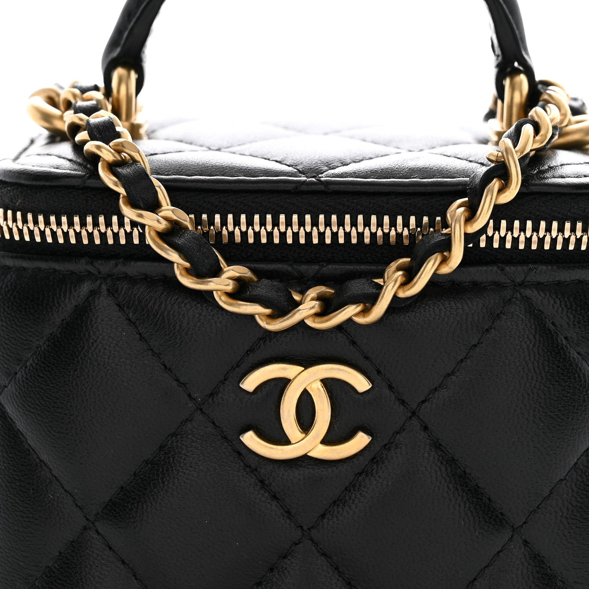 Mini Quilted Lambskin Handbag - Black