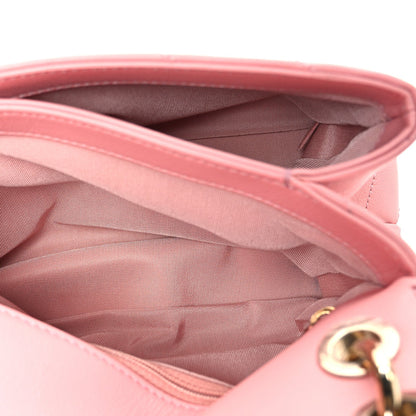 Small Calfskin Flap Shoulder Bag - Pink