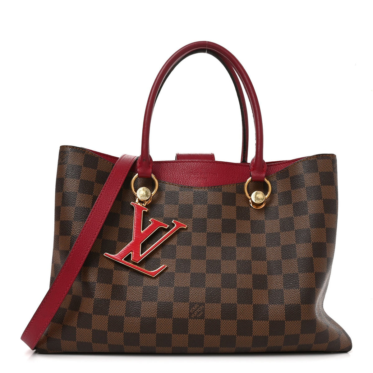 Damier Ebene Lv Riverside Lie De Vin Handbag