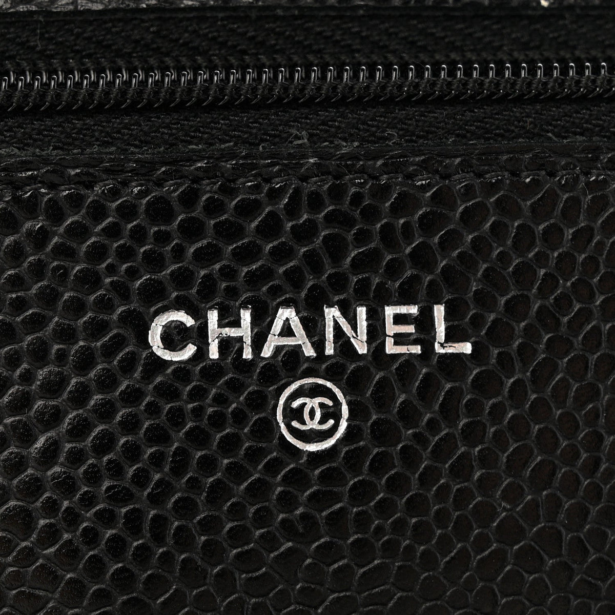 Quilted Caviar Wallet Bag - Black