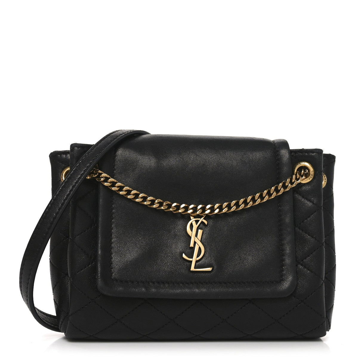 Mini Quilted Lambskin Handbag - Black